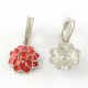 Charm pendentif Fleur double émail rouge style Pandora - à l'unité