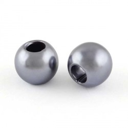 Perle ronde acrylique grise 10mm Mythique - à l'unité