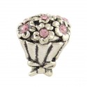 Charm Bouquet strass rose style Pandora - à l'unité