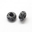 Perle naturelle Obsidienne style Pandora - à l'unité