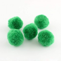 Pompons 15 mm verts foncés, 10 pièces