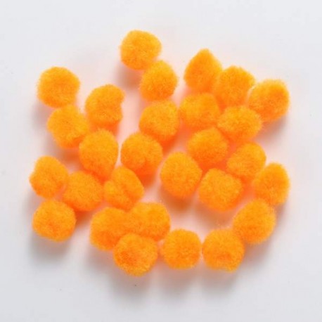 Pompons 10 mm oranges, 10 pièces