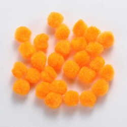 Pompons 12 mm oranges, 10 pièces