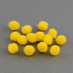 Pompons 25 mm jaunes, 10 pièces