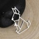 Pendentif breloque en métal Origami ajouré Lapin