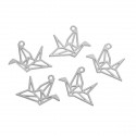 Pendentif breloque en métal Origami ajouré Oiseau