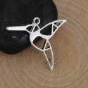 Pendentif breloque en métal Origami ajouré Colibri