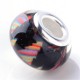 Perle en résine noire Sapin multicolore style Pandora - à l'unité