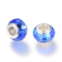 Perle de verre bleu aux mille facettes style Pandora - à l'unité