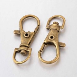 Porte-clés bronze fermoir de métal, 35 x 13 x 6mm