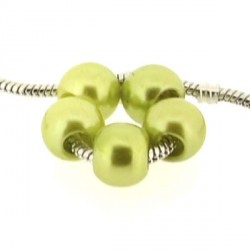 Perle ronde acrylique vert olive 10mm Mythique - à l'unité