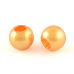 Perle ronde acrylique orange 10mm Mythique - à l'unité