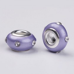 Perle en résine violette avec strass blanc Mythique - à l'unité