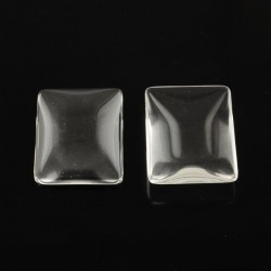 Cabochon rectangle 25 x 18 mm en verre