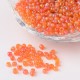 Sachet 50 gr perles de rocaille transparentes irisées rouge-orange- 3 mm