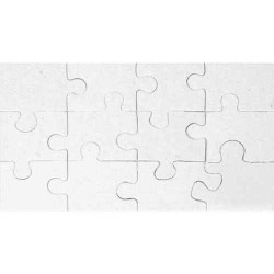 Puzzle en carton blanc à décorer Rectangle 12 pièces