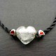 Métal perle coeur rouge style Pandora - à l'unité