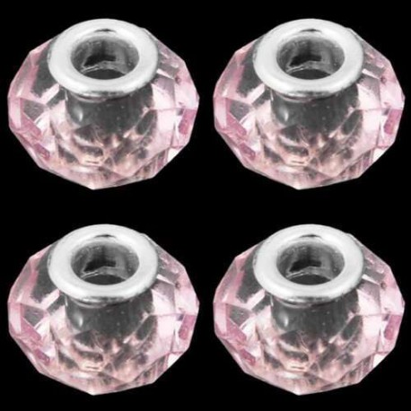 Perle à facettes Rose clair style Pandora - à l'unité