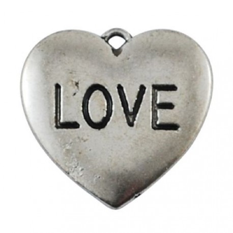 Pendentif breloque en métal Coeur Love
