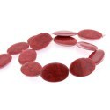 Perle Coquillage galets rouges, ovale 30 mm - à l'unité