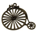 Pendentif breloque en métal Vieux vélo, bronze antique