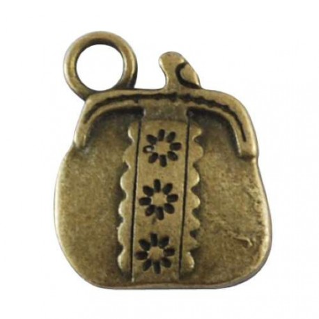 Pendentif breloque en métal porte-monnaie, bronze antique