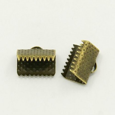 Embout métal pince à griffe 10 x 7 mm, bronze antique - la paire