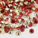 Strass imitation diamant, rond 4 mm, rouge x 10
