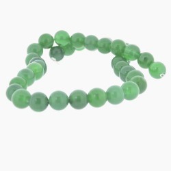 Perle naturelle Agate verte foncée, ronde 10 mm - à l'unité
