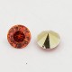 Strass imitation diamant, rond 3 mm, rouge orangé x 10