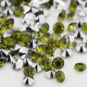 Strass imitation diamant, rond 3 mm, olive x 10