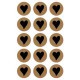 Stickers kraft ronds Coeurs - 60 pièces