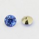 Strass imitation diamant, rond 6 mm, bleu royal x 10
