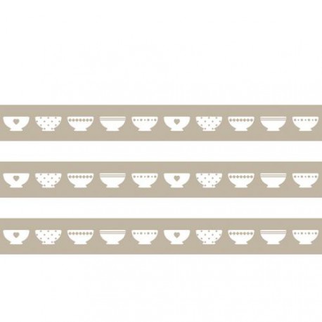 Masking Tape Bols beiges - 15 mm x 10 m