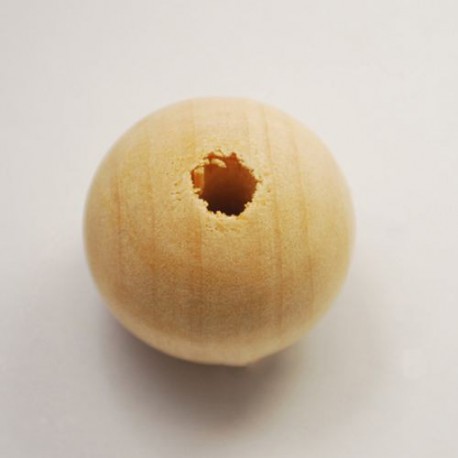 Perle en bois brut ronde 25 mm
