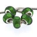 Perle de verre verte intense Mythique - à l'unité