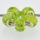 Perle de verre vert neigeux style Pandora - à l'unité