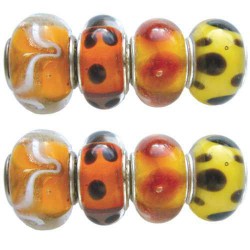 Assortiment Perles orange - 8 pièces
