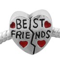 Métal coeur Best Friends style Pandora - à l'unité