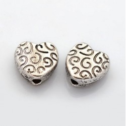 Perle de métal coeur arabesque