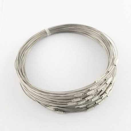 Collier métal couleur gris foncé, 45 cm