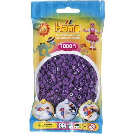 Sachet de 1000 perles midi violet Hama 
