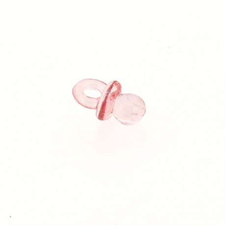 Breloque en plastique transparent Tétine rose