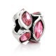 Métal anneau bicolore strass rose style Pandora - à l'unité