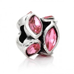 Métal anneau bicolore strass rose Mythique - à l'unité