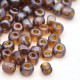 Sachet 50 gr perles de rocaille transparentes nacrées marron - 4 mm