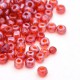 Sachet 50 gr perles de rocaille transparentes nacrées rouge - 4 mm