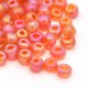 Sachet 50 gr perles de rocaille transparentes irisées orange - 4 mm