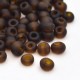 Sachet 50 gr perles de rocaille transparentes givrées marron - 4 mm