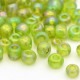 Sachet 50 gr perles de rocaille vert transparentes irisées - 2 mm